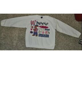 Chic Sweatshirt Girls 10/12 Whatever Girls Rule Oversized White Quilted